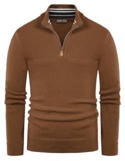 Esprit Pullover Herren Rollkragenpullover Baumwolle Herrenpullover Langarm mit Reißverschluss S Braun 470A23-7 von PaulJones