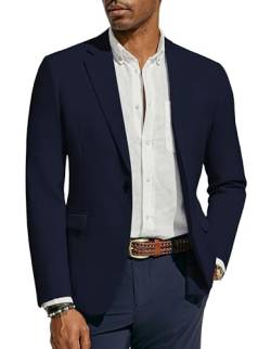 PaulJones Herren Sakko Sportlich Modern für Hochzeit Jackett Herren Gentleman XL Navy Blau 630-2 von PaulJones