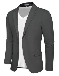 PaulJones Jackett Herren Sakko Sportlich Modern Leichte Sakko Slim Fit Blazer XXL Dunkelgrau 571S24-3 von PaulJones