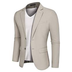 PaulJones Sakkos für Herren Modern Boss Anzug Jackett für Hochzeit Party Abschluss XXL Aprikose 611S24-3 von PaulJones
