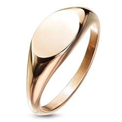 Paula & Fritz® Ring Damen Siegelring Oval Rose-Gold 316L Chirurgenstahl Größe 59 (18,8) 8-mm breit Damen-Ring Herren-Ring Partner-Ring Verlobungs-Ring von Paula & Fritz