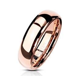 Paula & Fritz® Ring Damen Wolframcarbid Gr. 54 (17,2) Rosegold 6-mm Breit Kuppelring Herren-Ring Partnerring Ehering Damen-Ring Verlobungsring Tungsten von Paula & Fritz