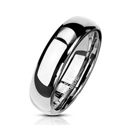 Paula & Fritz® Ring Damen Wolframcarbid Gr. 59 (18,8) Silber 8-mm Breit Kuppelring Herren-Ring Partnerring Ehering Damen-Ring Verlobungsring Tungsten von Paula & Fritz