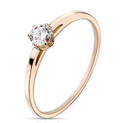 Paula & Fritz® Ring Damen Zirkonia 316L Chirurgenstahl Gr. 52 (16,6) Rosegold Herren-Ring Freundschaftsring Partnerring Männer-Ring Verlobungsring von Paula & Fritz