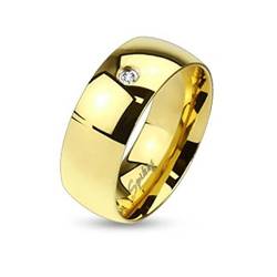 Paula & Fritz® Ring aus Edelstahl Chirurgenstahl 316L Gold 6mm breit Classic L... von Paula & Fritz