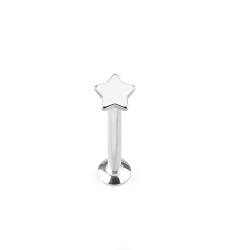 Paula & Fritz® UNIVERSAL Stud Labret Monroe Cartilage Gold roségold schwarz Silber Spitze Stern Edelstahl Chirurgenstahl 316L LSI27-1604_ST von Paula & Fritz