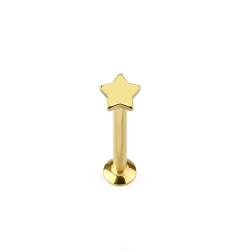 Paula & Fritz® UNIVERSAL Stud Labret Monroe Cartilage Gold roségold schwarz Silber Spitze Stern Edelstahl Chirurgenstahl 316L LSI27-1606_GD von Paula & Fritz