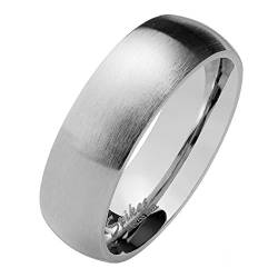 Paula & Fritz® matt poliert 6mm breit Edelstahlring Damen-Ring Verlobungs-Ring Freundschaftsring Herrenring Partnerring Dome Silber 61 (19.5) von Paula & Fritz