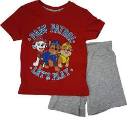 Nickelodeon Paw Patrol Jungen Pyjama Kurzarm Schlafanzug (Rot, 116) von Paw Patrol - Helfer auf vier Pfoten