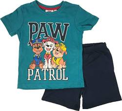 Nickelodeon Paw Patrol Jungen Pyjama Kurzarm Schlafanzug (Türkis, 110) von Paw Patrol - Helfer auf vier Pfoten