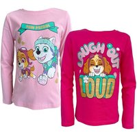 PAW PATROL Langarmshirt 2x Mädchen Longsleeve T-Shirt 98 104 110 116 128 pink + rosa von Paw Patrol