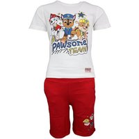 PAW PATROL T-Shirt Paw Patrol Jungen Kinder Sommerset Shirt und Shorts Gr. 98 bis 128, Rot oder Blau von Paw Patrol