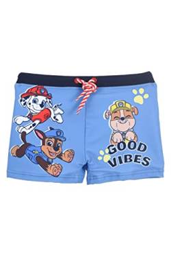 Paw Patrol Badeshorts für Jungen, Badehose für Kinder, Jungen Slips, Boxer-Badeanzug Chase Rubble und Marshall Design, Größe 8 Jahre, Blau von Paw Patrol