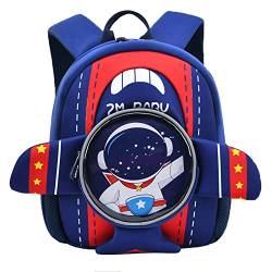 Pawleso Kinderrucksack, Kindergartenrucksack 3 Jahren, 27cm Dinosaurier Rucksack Kindergarten Mädchen Jungen, Leichte Wasserdicht Schulranzen 2-8 Jahre (Astronaut, S (27 * 20 * 10cm), 1-5 Jahre) von Pawleso