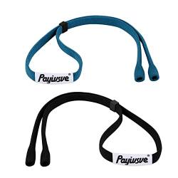 Payivsve Sportbrillenband | Brillenband für Sportbrillen und Sonnenbrillen | Brille Sportband & Fester Halfter aus Stoff(Blau+Schwarz) von Payivsve