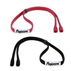 Payivsve Sportbrillenband | Brillenband für Sportbrillen und Sonnenbrillen | Brille Sportband & fester Halter aus Stoff(Rot+Schwarz) von Payivsve