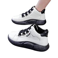 Pdakieyxnd Damen Schuhe mit Klettverschluss Laufschuhe Dicke Sohlen Höhe Erhöhung Sneaker Laufen Jogging Freizeitschuhe Leicht Einfarbige Halbschuhe Running Sommer Flache Schuhe Fitness Turnschuhe von Pdakieyxnd