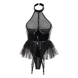 Pdakieyxnd Dessous Damen Sexy Reizwäsche - Rave Body Lingerie Sexy For Women Latex Body Anime Badeanzug Leder Kleid Frauen Sexy Erotische Bodys Bdsm Dessous Sexy Outfit Für Damen Für Sex von Pdakieyxnd