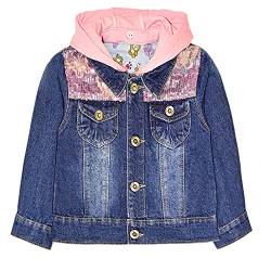 Peacolate 2-10 Jahre kleine Mädchen Stickerei Pailletten Schmetterling Mäntel Jeansjacke(Schmetterling, 5-6 Jahre) von Peacolate