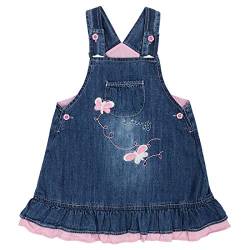 Peacolate 3M-3Jahre Baby Mädchen Lässiges Denim Süßes Kleid Gestickter Schmetterling Casual Hosenträger Rock(Rosa Schmetterling,6-9Monate) von Peacolate