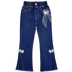 Peacolate 5–10 Jahre Kinder Baby Mädchen Boot Ausgeschnittene Denim Hose Jeans Jeanshose（Rosenstil,8-9J von Peacolate