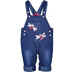 Peacolate 6M-3Jahre Baby Mädchen Denim Latzhose Stickerei Sterne Latzhose Jeans Overall (9-12Monate, Fee) von Peacolate