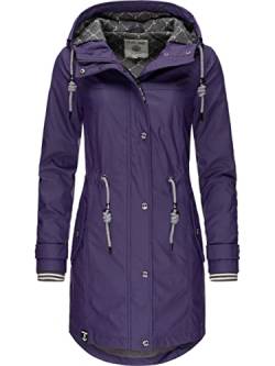 Peak Time Damen Regenjacke Regenmantel Jacke wasserdicht mit Kapuze L60042 Violett21 Gr. XXL von Peak Time