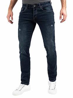 Peak Time Herren Jeans Slim Fit Hose mit elastischem Stretch Bund Destroyed München Dark Blue Gr. 33W/34L von Peak Time