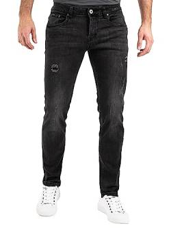 Peak Time Herren Jeans Slim Fit Hose mit elastischem Stretch Bund Destroyed München Dark Grey Gr. 36W/32L von Peak Time