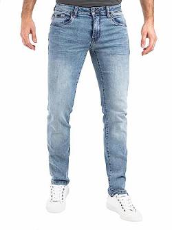 Peak Time Herren Jeans Slim Fit Hose mit elastischem Stretch Bund Mailand Light Blue Gr. 32W/32L von Peak Time