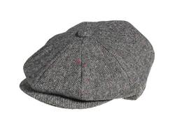 PEAKY BLINDERS 8 Stück 'Newsboy' Stil Flat Cap Tweed Wolle Stoff Variationen Gr. 62, Croagh Schwarz von Peaky Blinders