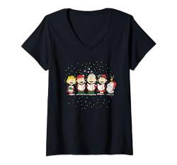 Damen Peanuts - Weihnachten T-Shirt mit V-Ausschnitt von Peanuts