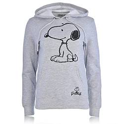 Peanuts Damen Snoopy Fashion Hoodie – Damen Classic Snoopy Fleece Sweatshirt Folie Sweatshirt, Meliert, Grau, L von Peanuts