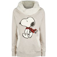 Peanuts Sweatshirt - Snoopy Winter - XL bis XXL - für Damen - Größe XXL - beige meliert  - Lizenzierter Fanartikel von Peanuts
