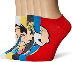 Peanuts Women's 5 Pack No Show, Assorted Bright, Fits Sock Size 9-11 Fits Shoe Size 4-10.5 von Peanuts