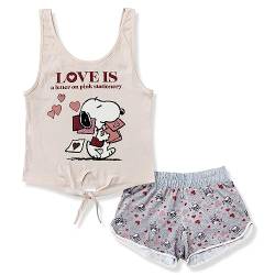Snoopy Damen Kurz Pyjama Schlafanzug (Rosa,L) von Peanuts