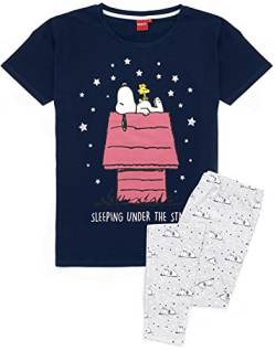 Snoopy Pyjamas Ladies Damen Top Long- oder Kurze Bottoms-Optionen Navy PJs XL von Peanuts