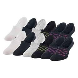 PEDS Damen Zigzag No Show Socks, Sparpack Liner, 12er Pack, sortiert schwarz, grau meliert, weiß, Schuhgröße 38-38 von Peds