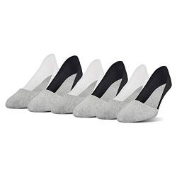 PEDS Women's Cotton Unseen Low Sport Liner with Gel Trim, Grey/Black, Grey/White, Shoe Size: 8-12 (Pack of 6) von Peds