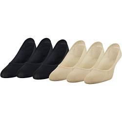 PEDS Women's Essential Low Cut No Show Socks, 6 Pairs, Black/Nude, Shoe Size: 8-12 von Peds