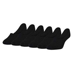 Peds No-Show-Socken für Damen, gepolsterte Sohle, mittlere Passform, 6 Paar, Schwarz, Schuhgröße: 38-43 von Peds