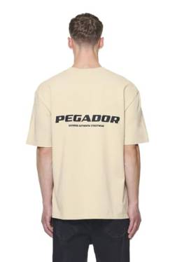 Pegador Herren T-Shirt Colne Logo Oversized Vintage Washed Kingdom beige Gum (DE/NL/SE/PL, Alphanumerisch, L, Regular, Regular, Weiß) von Pegador