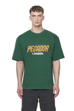 Pegador Herren T-Shirt County Oversized Vintage Washed British Green (DE/NL/SE/PL, Alphanumerisch, S, Regular, Regular, Grün) von Pegador