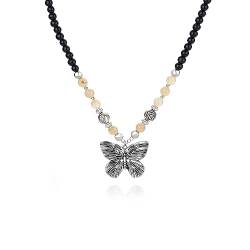 Y2K Halskette, kubanische Kette, Stern/Schlange/Herz/Schmetterling, schwarzer Boho-Schmuck, Geschenk für Frauen von Pehvdkuq