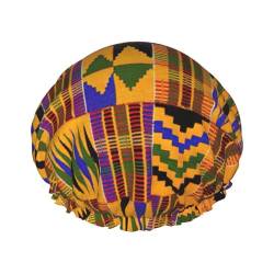 African Ethnic Pattern Print Shower CapSoft,Reusable, Double WaterproofBath Hat Women,Breathable, von Peiyeety