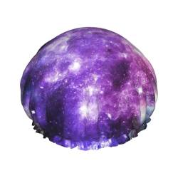 Galaxy Sky. Print Shower Cap for Women Waterproof - Reusable | Hair Cap for Bathing | Double Layer Hat von Peiyeety