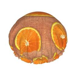 Lemons And Oranges Women Luxury Shower Cap, Double ProtectionElastic, Reusable Adjustable Shower Bonnet von Peiyeety