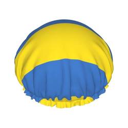 Ukrainian flag Print Soft Shower Cap for Women, Reusable Environmental Protection Hair Bath Caps von Peiyeety