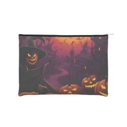 Wiederverwendbare Kosmetiktasche aus Papier, Wasserabweisende Kosmetiktasche, Make-up-Beutel für Damen, Reise-Organizer-Tasche/Happy Halloween von Peiyeety