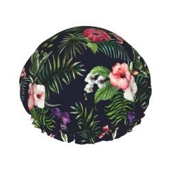 florals Print Shower Cap for Women Waterproof - Reusable | Hair Cap for Bathing | Double Layer Hat von Peiyeety